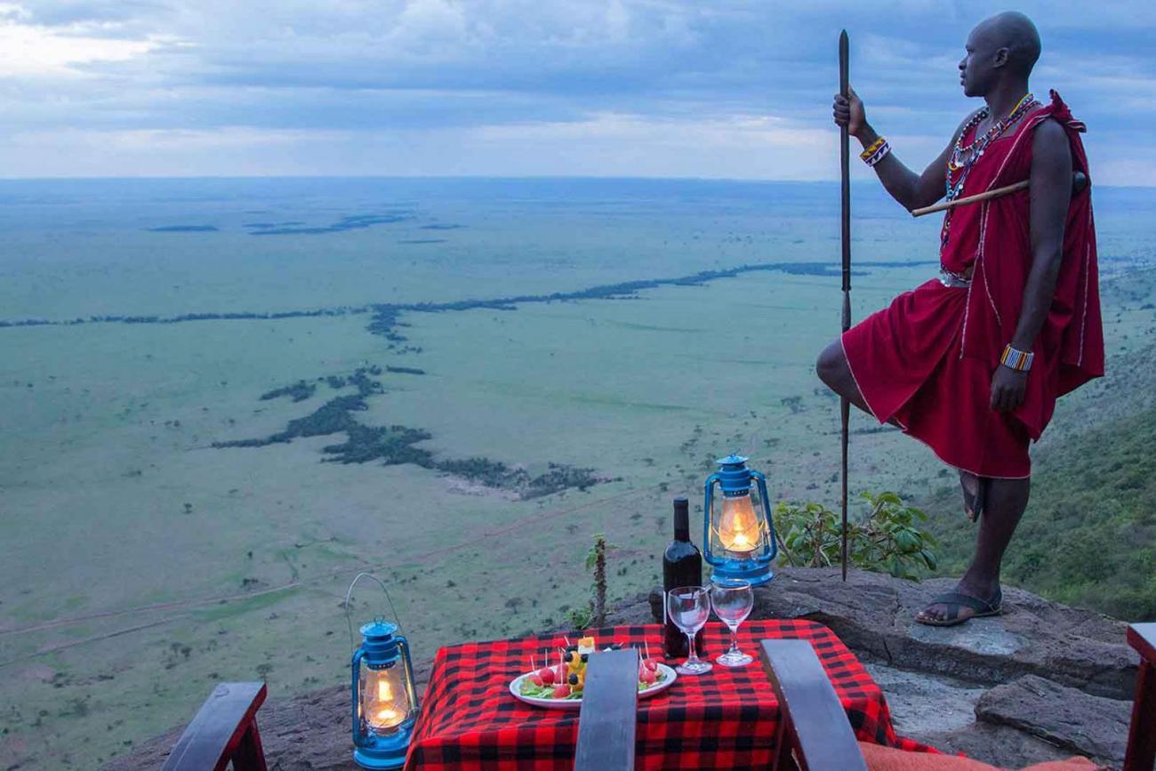 maasai warrior on viewpoint